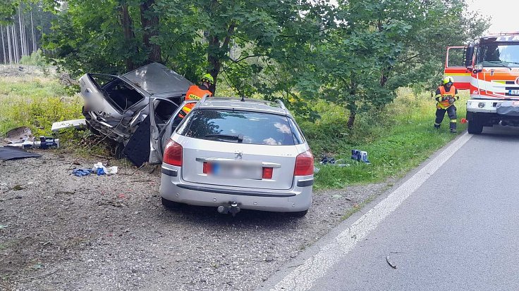 Dopravní nehoda mezi Jilemnicí a Martinicemi.