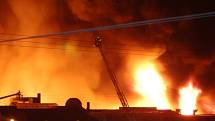 Požár bývalé textilní továrny Kolora v Liberci - Vesci