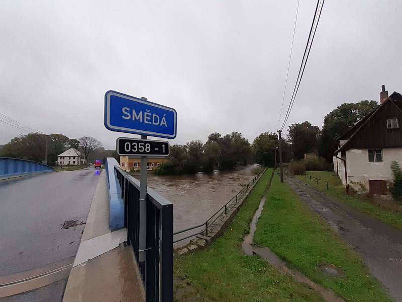 Řeka Smědá ve Višňové a Předláncích na Liberecku.