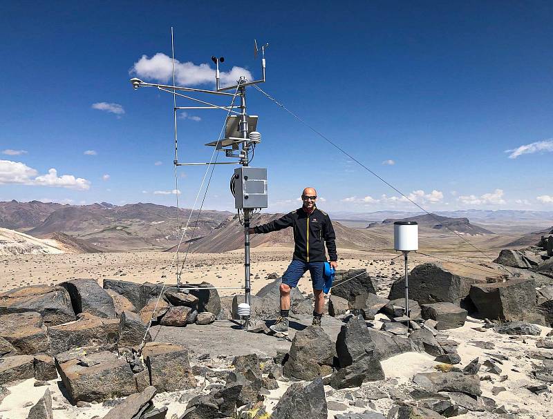 Jan Kocum u nejvýše položené klimastanice na amerických kontinentech v nadmořské výšce 5 280 m n.m.