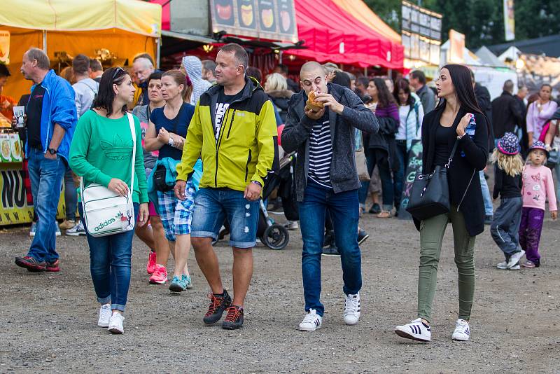 Jubilejní 25. ročník hudebního festivalu Benátská! začal 27. července v Liberecké části Vesec. Na snímku jsou návštěvníci festivalu.