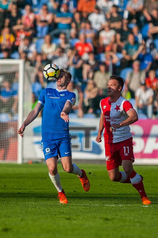 Utkání Slovanu Liberec proti Slavii Praha. Zdeněk Folprecht (vlevo) a Stanislav Tecl