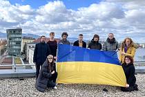 Studenti liberecké univerzity odsoudili ruskou invazi na Ukrajinu.