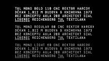 Monolineární open source písma TUL Mono Bold, Regular a Light včetně funkce Underline.