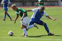 Slovan Liberec (v modrých dresech) nezvládl dobře rozehraný zápas a přestože vedl 2:0, nakonec s Jabloncem jen plichtil 2:2.