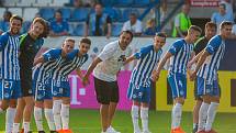 Zápas 1. kola první fotbalové ligy mezi týmy FC Slovan Liberec a MFK Karviná se odehrál 21. července na stadionu U Nisy v Liberci. Na snímku je radost hráčů Liberce.