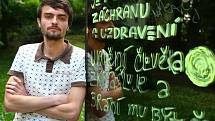 PARAZIT V MĚSTSKÉM PROSTŘEDÍ. Tak znělo zadání semestrální práce na katedře enviromentálního designu Technické univerzity. Student David Čermák popsal pomník poezií a prózou.