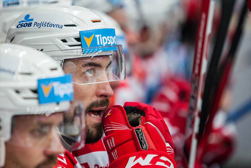 Utkání 9. kola Tipsport extraligy ledního hokeje se odehrálo 1. října v liberecké Home Credit areně. Utkaly se celky Bílí Tygři Liberec a HC Dynamo Pardubice. Na snímku je Petr Čáslava.