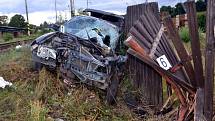 Na železničním přejezdu v Kardašově Řečici se střetlo osobní auto s osobním vlakem. Zraněného řidiče odvezla záchranka. 