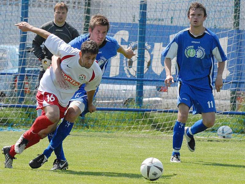 Momentka z divizního zápasu Třeboň - Votice (2:1).