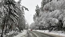 Na Jindřichohradecku místy napadlo až 15 centimetrů sněhu.