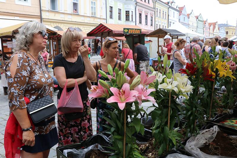 Trhy na náměstí v Třeboni navštěvují tisíce lidí z blízkého i širokého okolí.