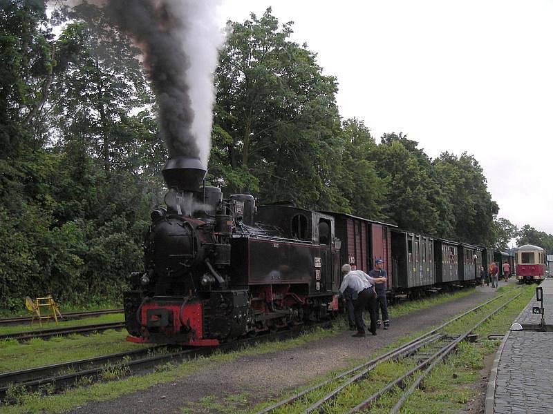 Parní vlak na jindřichohradecké úzkokolejce.