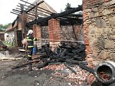 Požár stodoly v Horní Olešné.