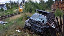 Na železničním přejezdu v Kardašově Řečici se střetlo osobní auto s osobním vlakem. Zraněného řidiče odvezla záchranka. 