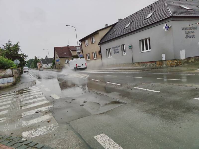 Přívalové deště v Jindřichově Hradci 5. července 2022.