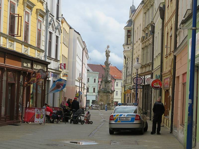 Deštivá neděle 23. května v Jindřichově Hradci.