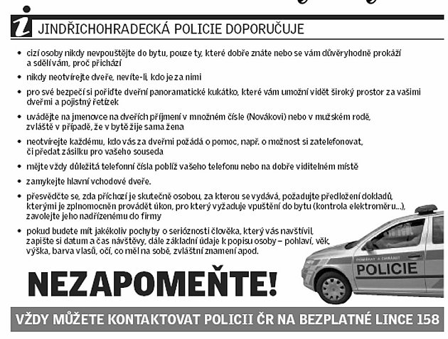 Policie varuje.