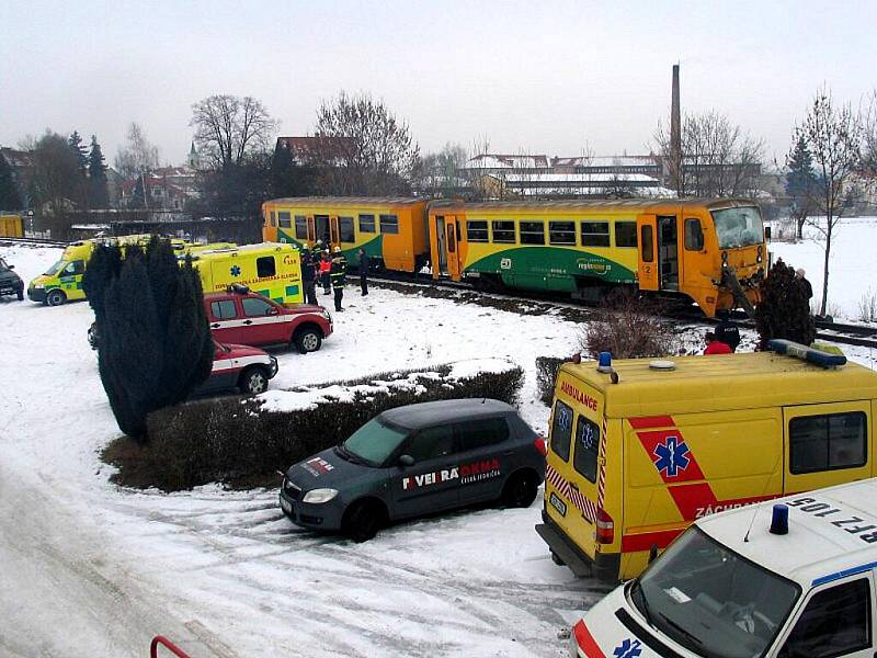 Tragická srážka vlaků u Vodňan.