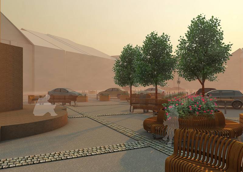 Varianta 3. Ukázka vizualizace úprav náměstí Míru.