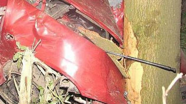 Vážná vánoční nehoda: vjel do příkopu, narazil do stromu. Řidič je těžce zraněný