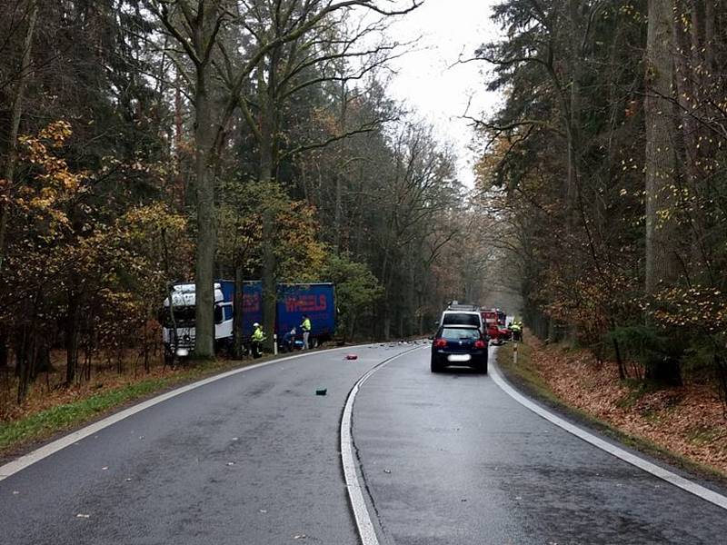 Střet osobního auta s kamionem u Majdaleny si vyžádal život řidičky.