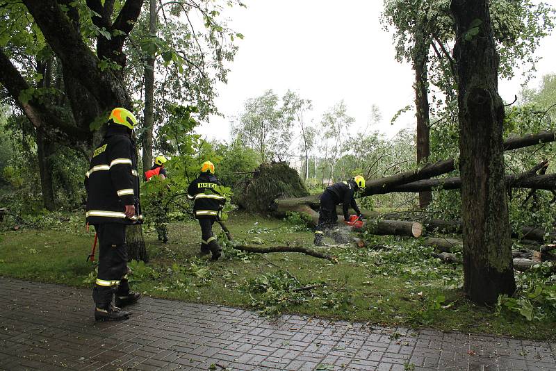 Poryvy větru polámaly ve městě desítky stromů, nejhůř dopadla kaštanovo-lipová alej.