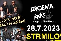 Známé české kapely Argema a Keks vystoupí v pátek 28. července ve Strmilově.