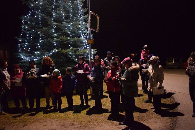 Koledy si v Roseči zazpívali u vánočního stromu.