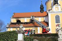 Oheň v kostele v Chlumu u Třeboně 25. března 2024 napáchal škody za 15 milionů korun.