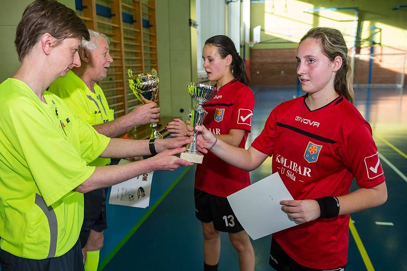 Šest družstev žen bojovalo ve Velešíně v krajské soutěži ve futsale FIFA. Nejlépe si vedly hráčky Třeboně.