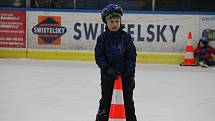 Se základní technikou bruslení seznamují děti z jindřichohradeckých základních škol zkušení hokejoví trenéři.