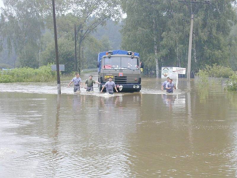 Povodně 2002 na Jindřichohradecku. Suchdol.