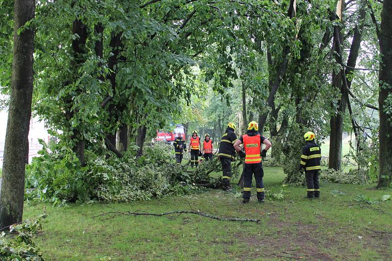 Poryvy větru polámaly ve městě desítky stromů, nejhůř dopadla kaštanovo-lipová alej.