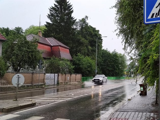 Přívalové deště v Jindřichově Hradci 5. července 2022.