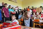 První školní den v 1. základní škole v J. Hradci. 