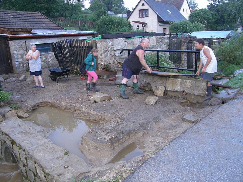 Blesková povodeň v Oldřiši.