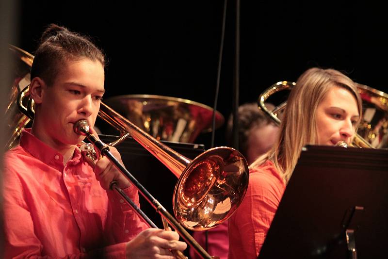 Dechový orchestr mladých ZUŠ Humpolec na letošním krajském kole soutěže.