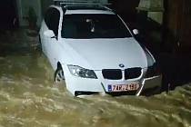 Přívalová povodeň v obci Lidmaň na Pelhřimovsku.