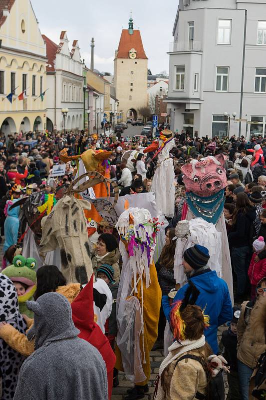 Masopustní průvod v Pelhřimově.