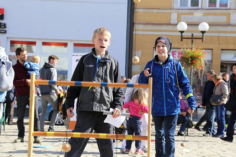 Na pelhřimovském náměstí se uskutečnila akce Den bez aut.