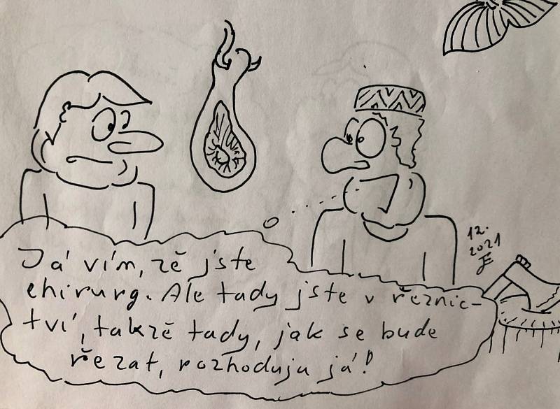 Vtipy Radka Chodury baví pacienty i doktory v novoměstské nemocnici.