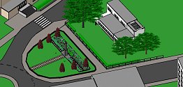 Vizualizace parku na Tyršově náměstí v Humpolci po navrhované obnově.