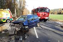 Nehoda dvou aut u Řečice na Pelhřimovsku.