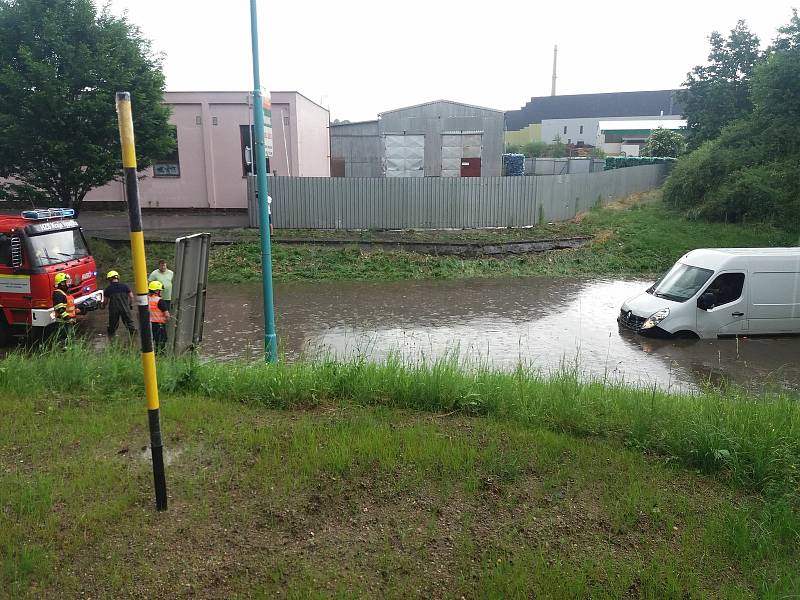 Zatopený viadukt v Pelhřimově.