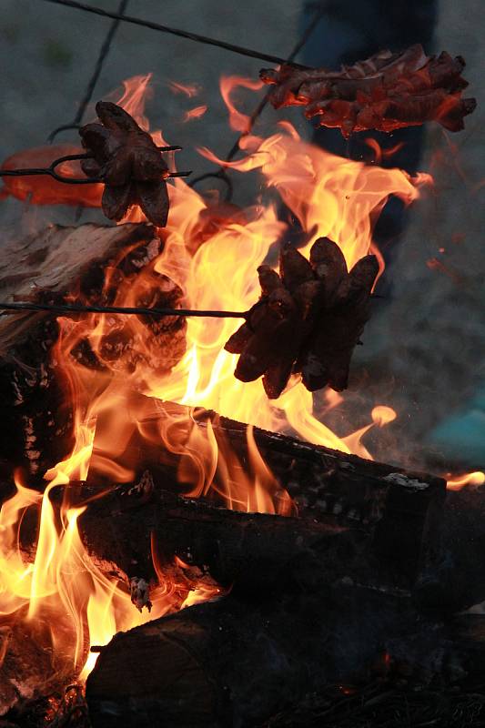 Čarodějnický rej a a lampionový průvod v Pacově začínal na náměstí Svobody a končil v areálu zámecké zahrady.