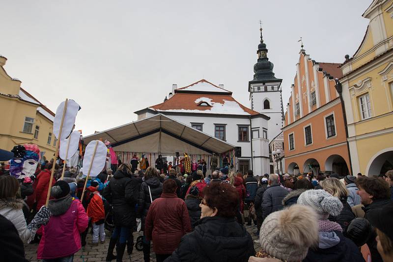 Masopustní průvod v Pelhřimově.