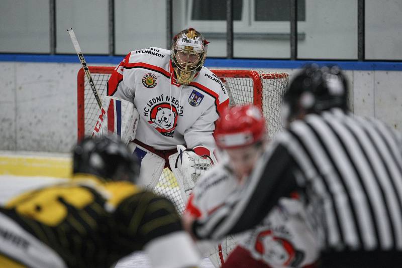 Zápas 27. kola hokejové 2. ligy skupiny Střed mezi HC Lední Medvědi Pelhřimov a HC Moravské Budějovice 2005.