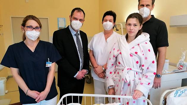 První miminko roku 2022 narozené v Nemocnici Pelhřimov.