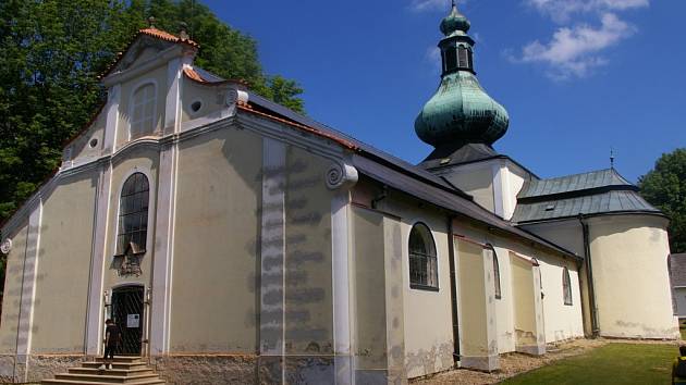 Kostel Nejsvětější Trojice na Křemešníku. 